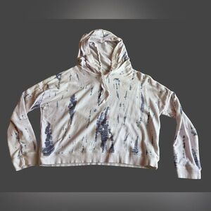 Dex White and Blue Tie-Dye Hoodie
